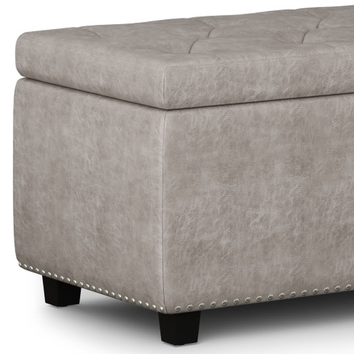 Hamilton - Storage Ottoman - Distressed Gray