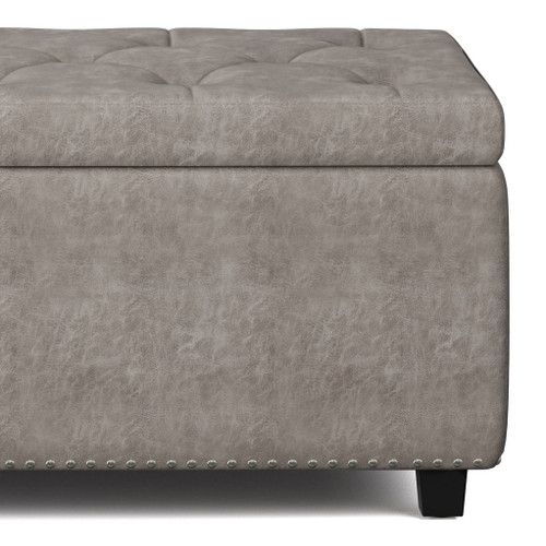 Hamilton - Storage Ottoman - Distressed Gray