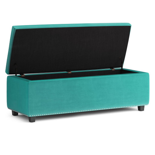 Hamilton - Storage Ottoman - Aqua Blue