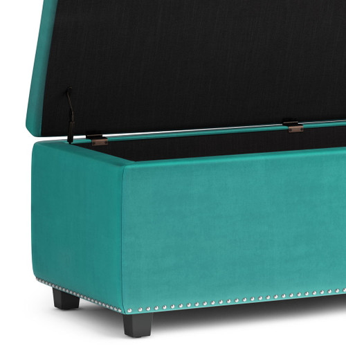 Hamilton - Storage Ottoman - Aqua Blue