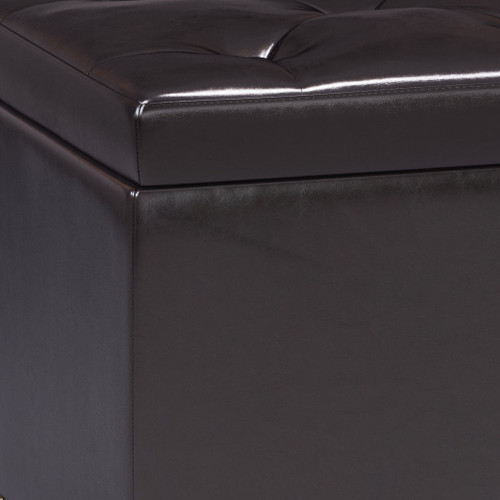 Hamilton - Lift Top Rectangular Storage Ottoman - Tanners Brown