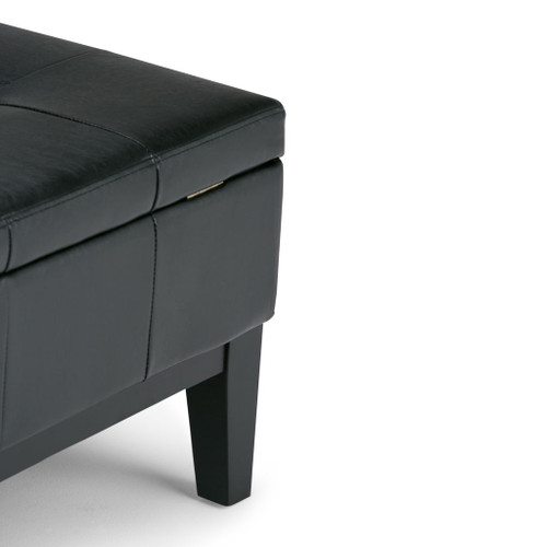 Dover - Square Coffee Table Storage Ottoman - Midnight Black