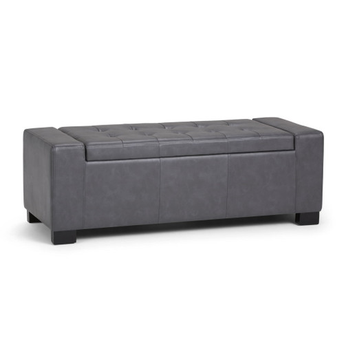 Laredo - Large Storage Ottoman - Stone Gray