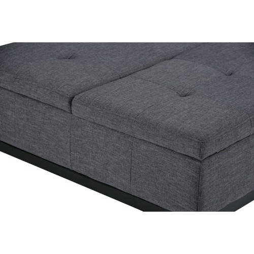 Dover - Square Coffee Table Storage Ottoman - Slate Gray