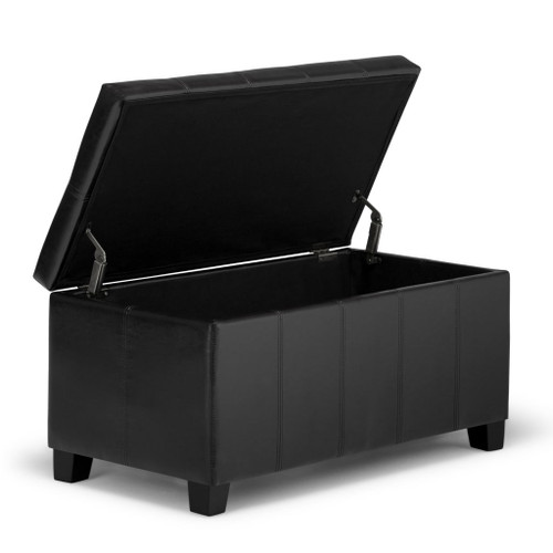 Dover - Storage Ottoman Bench - Midnight Black