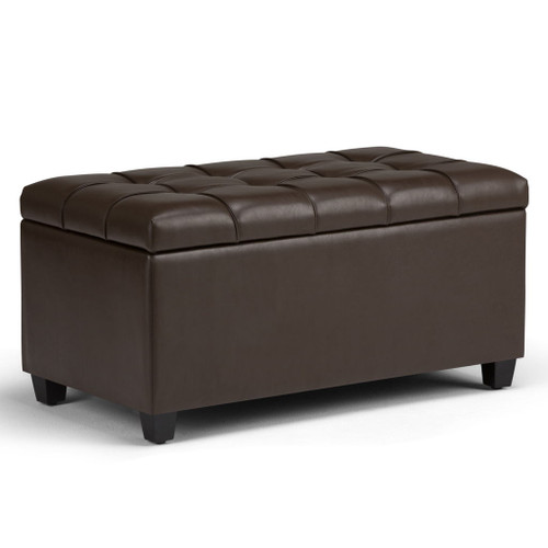 Sienna - Storage Ottoman Bench - Chocolate Brown