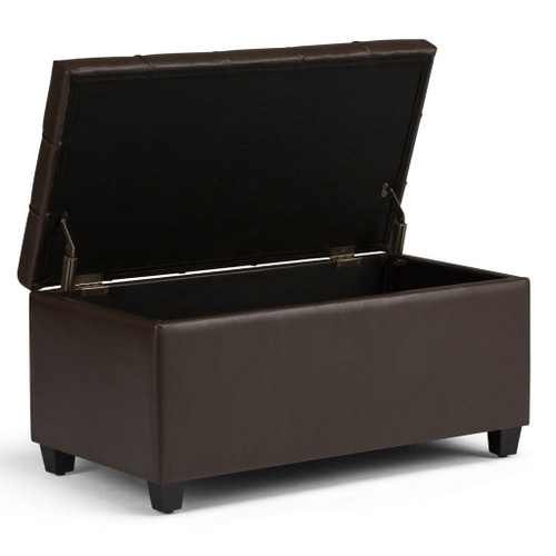 Sienna - Storage Ottoman Bench - Chocolate Brown