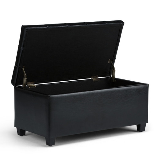 Sienna - Storage Ottoman Bench - Midnight Black