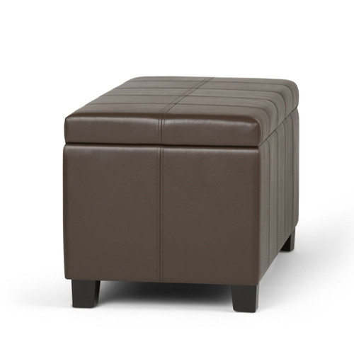 Dover - Storage Ottoman Bench - Chocolate Brown