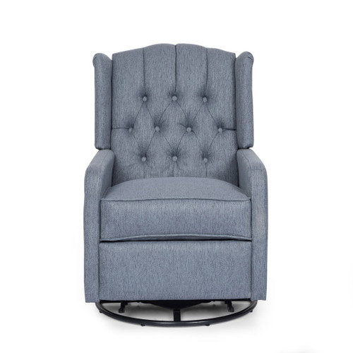 Classic Design, Manual Recliner Chair With 360 Degree Swivel - Charcoal