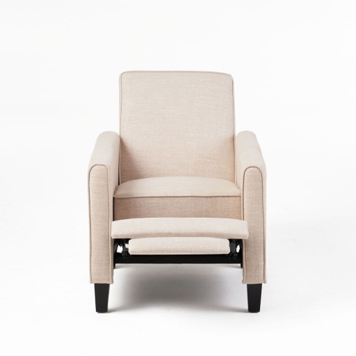 Linen Push Back Chair For Elegant Home - Light Beige