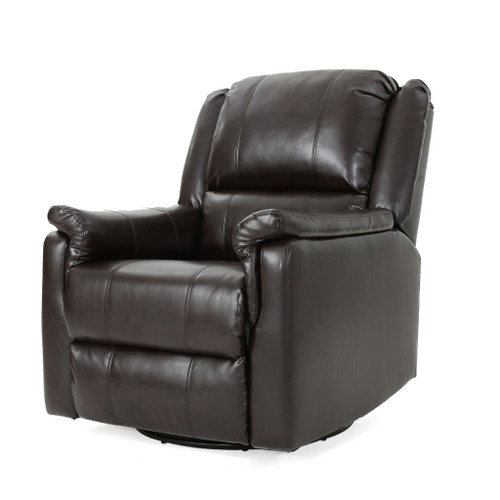 Glider Recliner With Swivel, Manual Reclining Chair - Brown