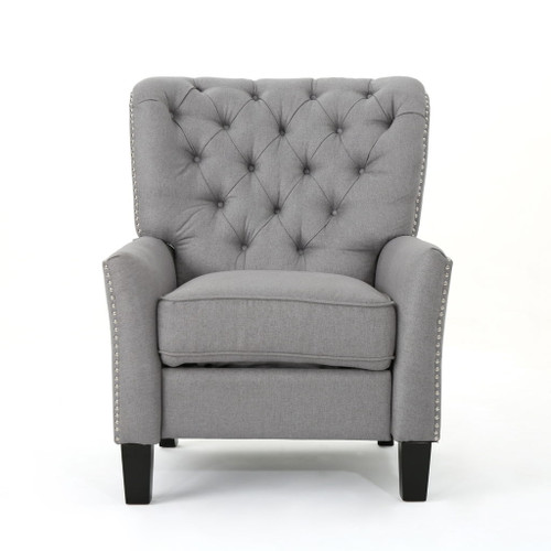 Modern Push Back Recliner - Light Gray