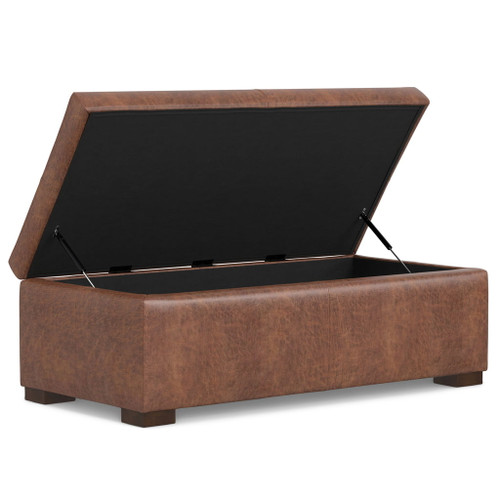 Gabbie - Rectangular Storage Ottoman - Brown