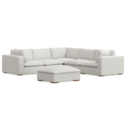 Jasmine - Corner Sectional Sofa And Ottoman - Gray