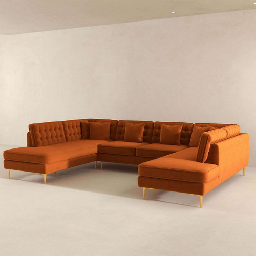 Brooke - U Shape Corner Sofa - Orange