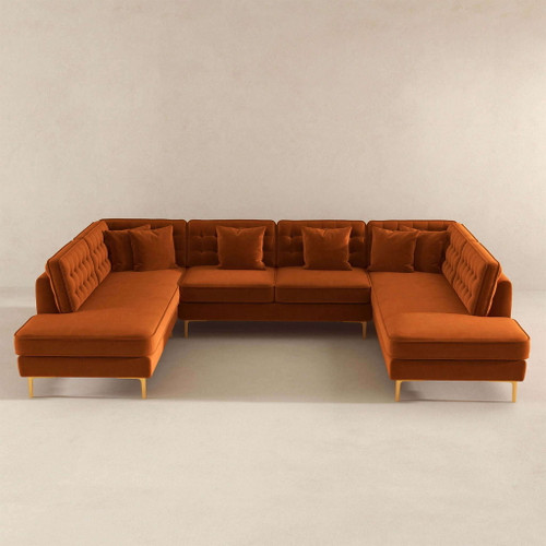 Brooke - U Shape Corner Sofa - Orange
