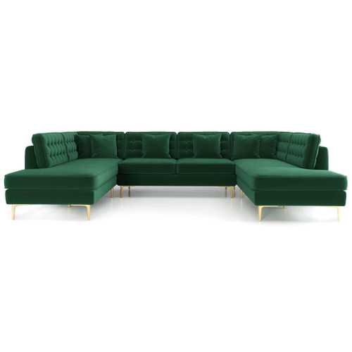 Brooke - U Shape Corner Sofa - Green