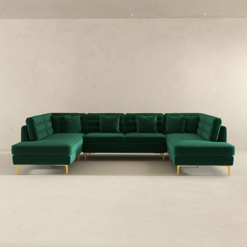 Brooke - U Shape Corner Sofa - Green