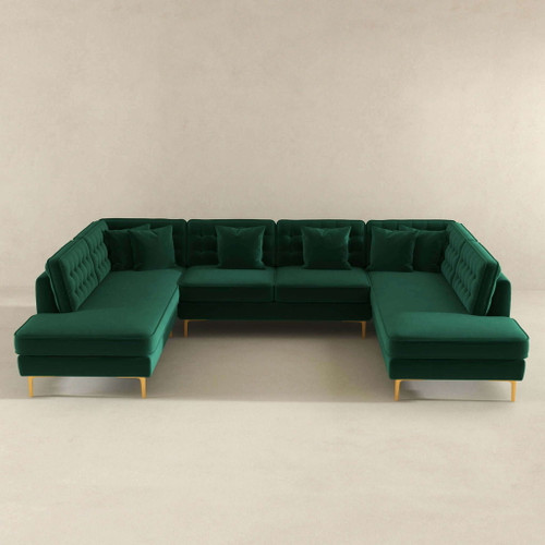 Brooke - U Shape Corner Sofa - Green