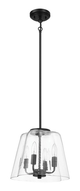 Soiree - 4 Candle Lights Pendant - Black / Clear