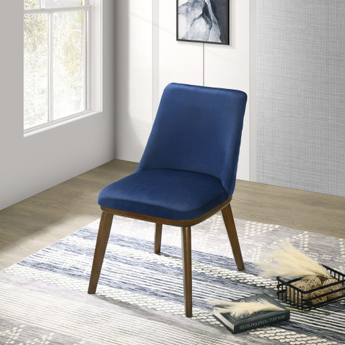 Clove - Dining Chair (Set of 2) - Brown / Navy Blue