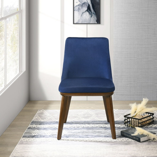 Clove - Dining Chair (Set of 2) - Brown / Navy Blue