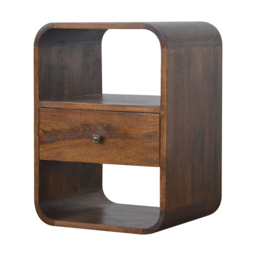 Curved Edge Nightstand - Chestnut