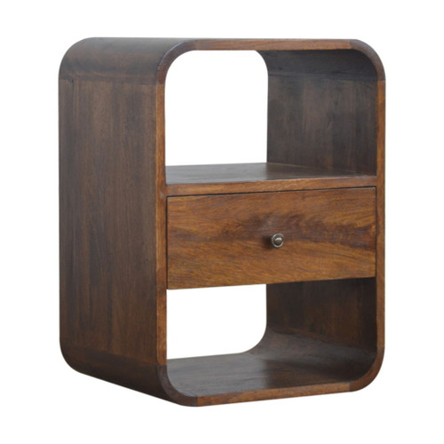 Curved Edge Nightstand - Chestnut