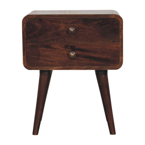 Curved Nightstand - Walnut