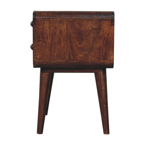 Curved Nightstand - Walnut