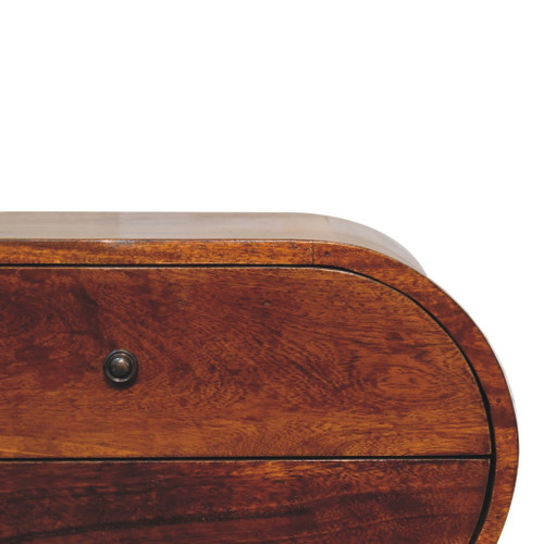Large Circular Bedside Table - Brown