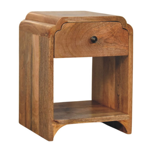 Newton - Mini Nightstand With A Drawer And Open Shelf - Beige Brown