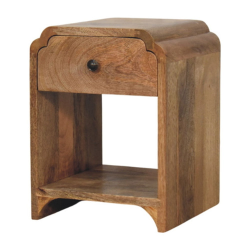 Newton - Mini Nightstand With A Drawer And Open Shelf - Beige Brown