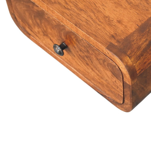 Avora - Mini Wall Mounted 1 Drawer Nightstand - Beige Brown