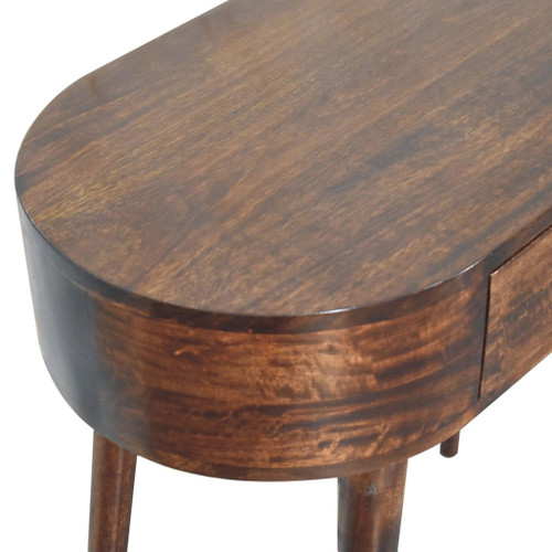 Rounded Small Console Table - Caramel