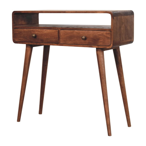 Curved Console Table - Caramel