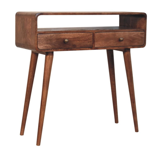 Curved Console Table - Caramel