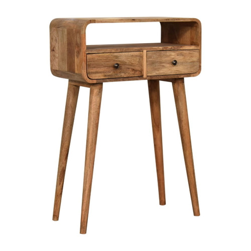 Mini Curved Console Table - Oak