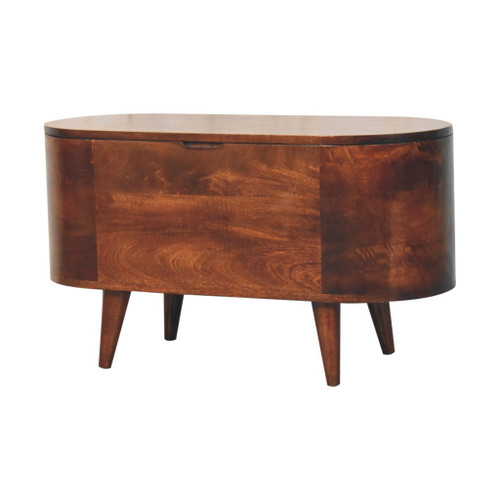 Curved Blanket Box - Walnut
