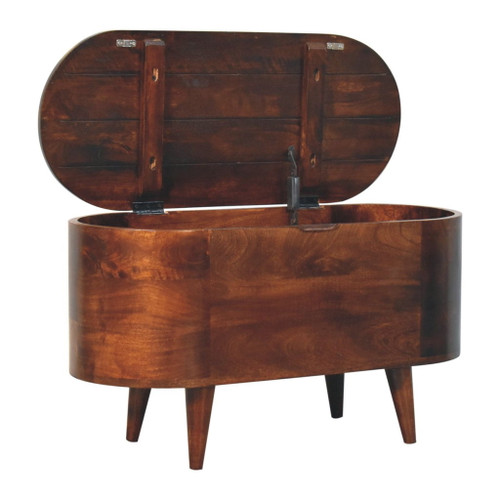 Curved Blanket Box - Walnut