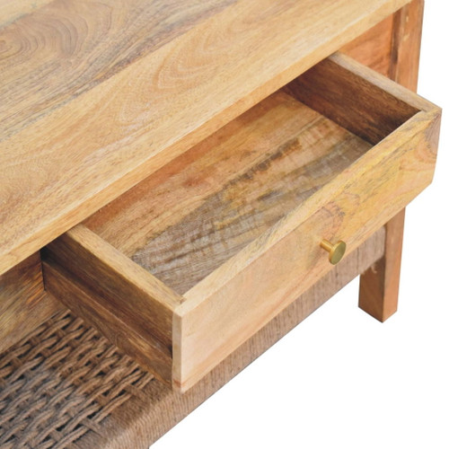 Rope 1 Drawer Coffee Table - Oak