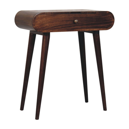 Mini Dressing Table With Foldable Mirror - Walnut