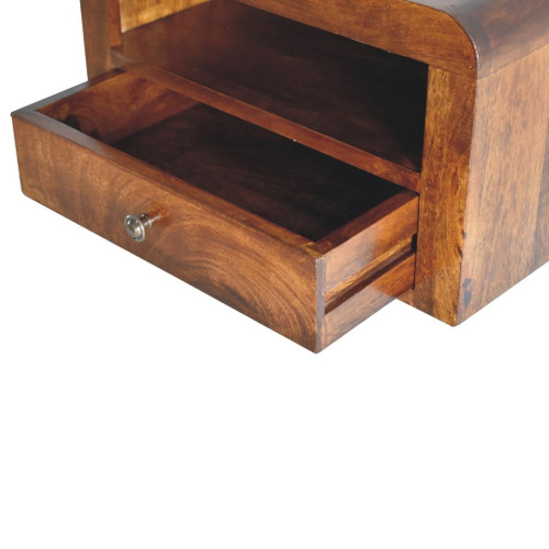 Chunky Floating Bedside Table - Dark Brown