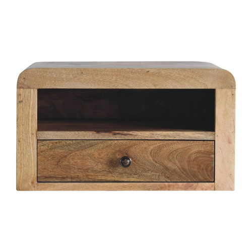 Chunky Floating Bedside Table - Brown