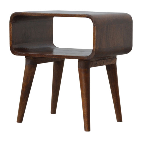 Curved Open Nightstand - Antique Brown / Chestnut