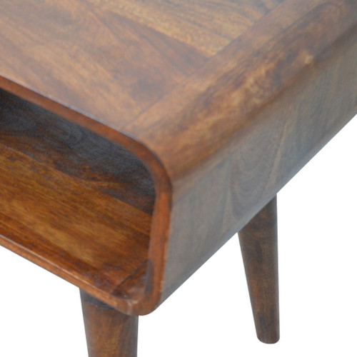Curved Open Nightstand - Antique Brown / Chestnut