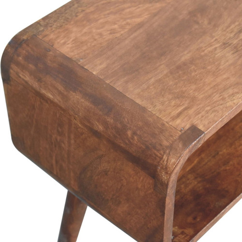 Mini Curved Open Nightstand - Caramel