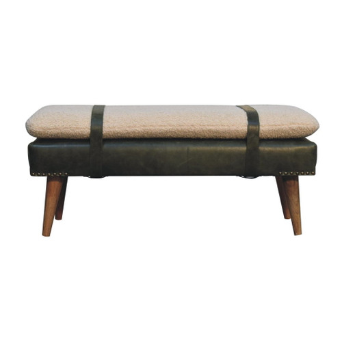 Buffalo - Hide Leather Bench - Olive Green