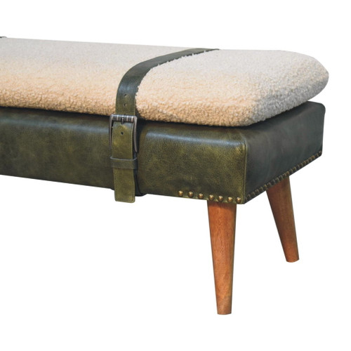 Buffalo - Hide Leather Bench - Olive Green